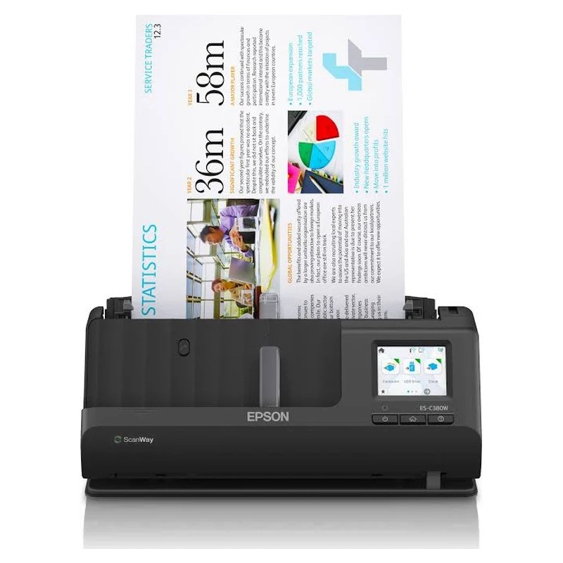 Epson ES-C380W Compact Scanner, Wi-Fi Auto Feeder